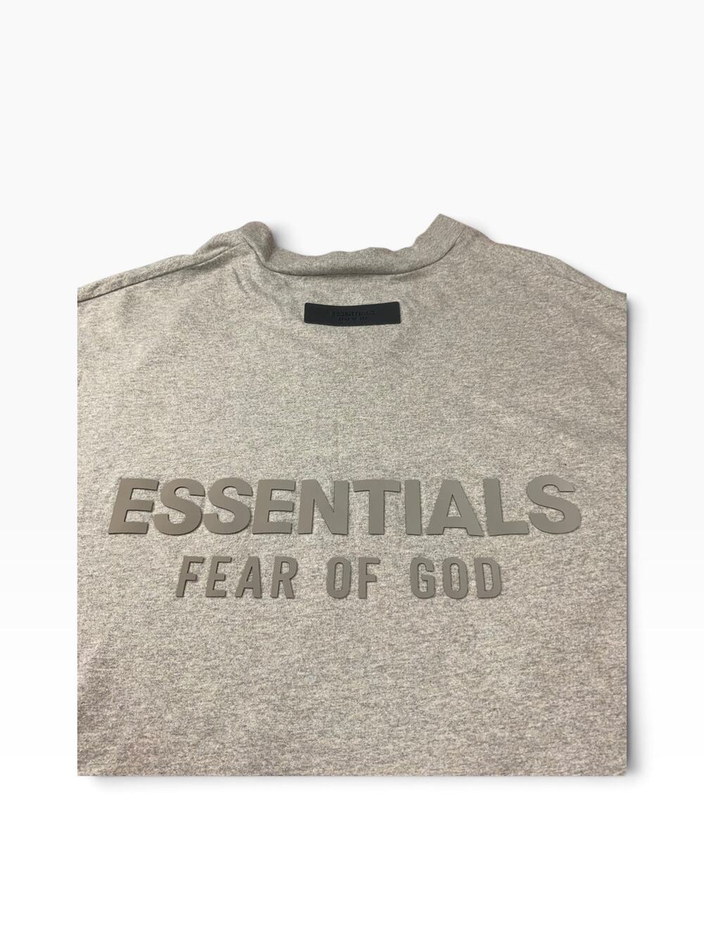 Fear of God Essentials T Shirt Mens M Oatmeal 3D Logo Oversized Boxy Streetwear